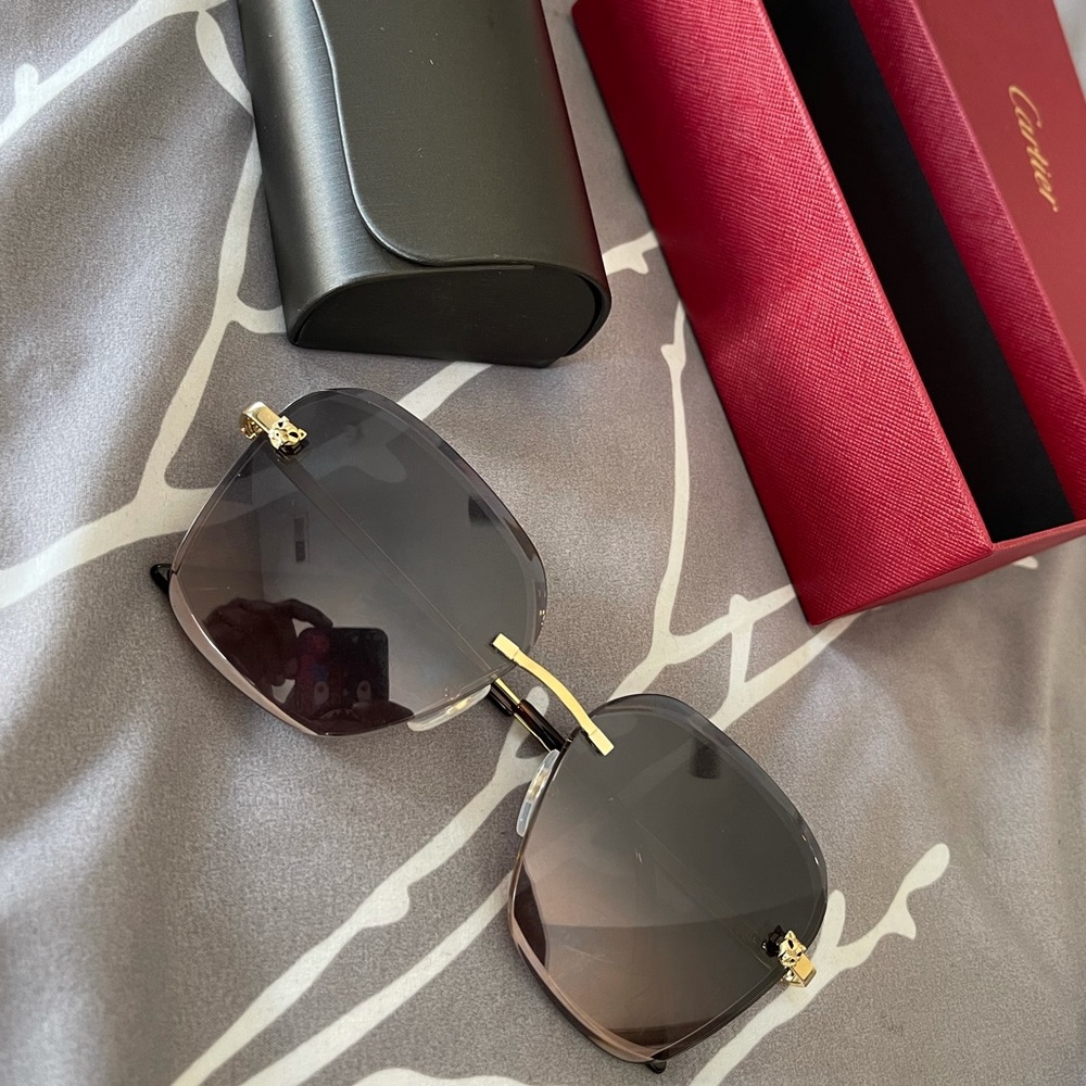 Cartier Rimless Buff Sunglasses